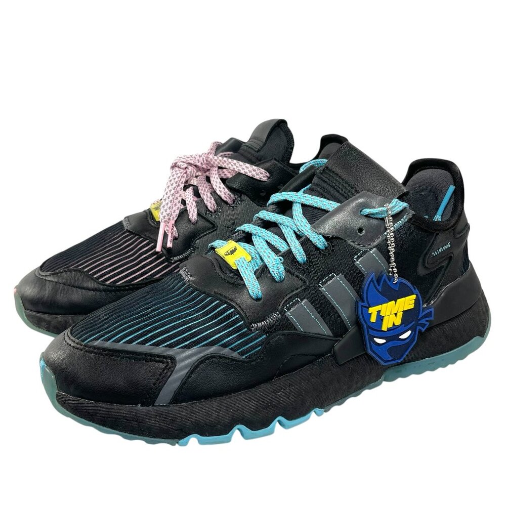 ADIDAS NINJA Pink Black Blue TIME IN Nite Jogger Sneaker Mens US 8.5 M